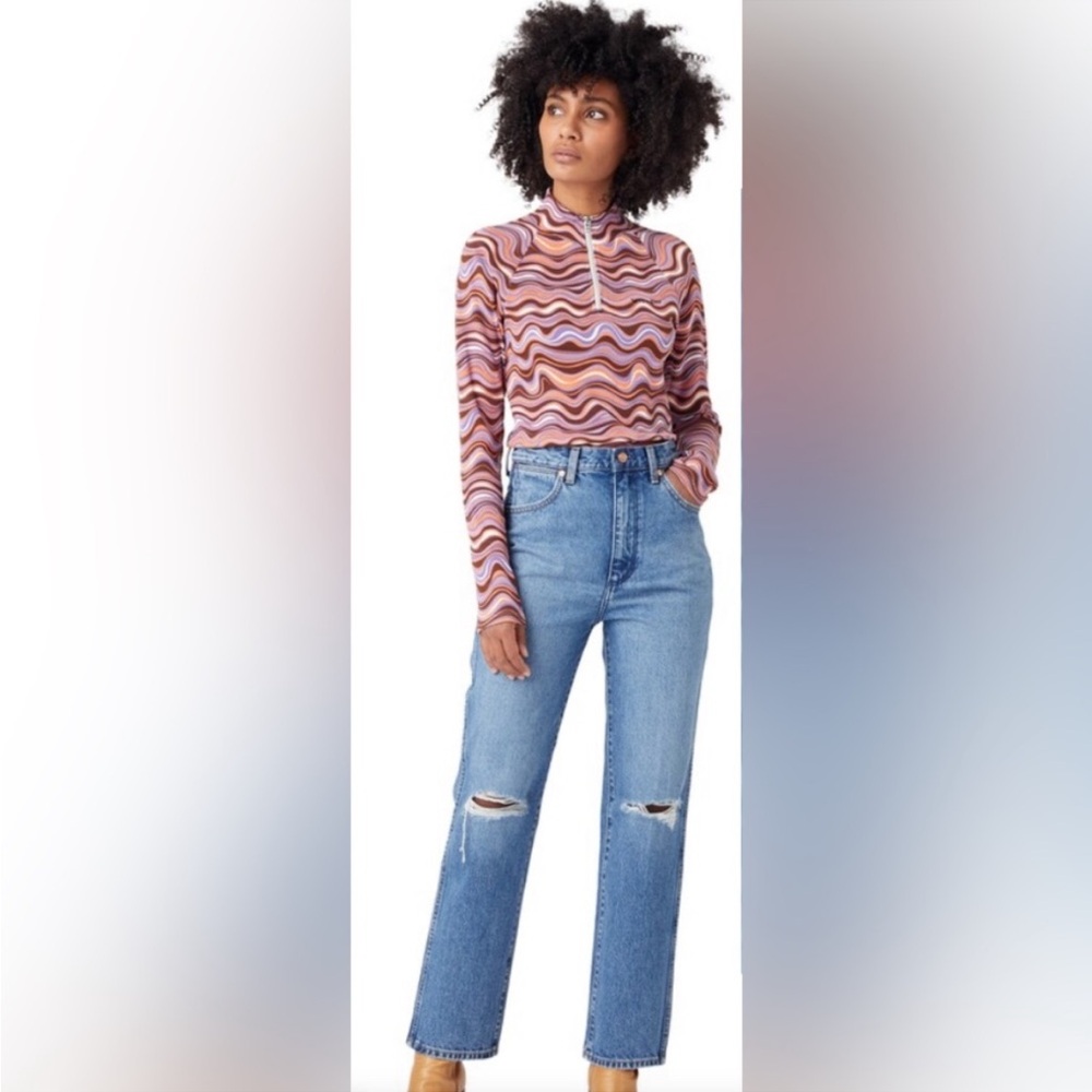 FREE PEOPLE X WRANGLER Wild West High Rise Straight Jeans. NWT